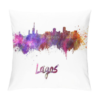 Personality  Lagos Skyline In Watercolor Pillow Covers