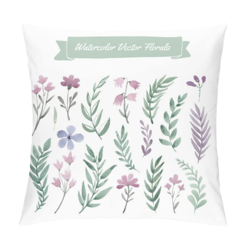 Personality  Watercolor Flowers And Leaves Pillow Covers