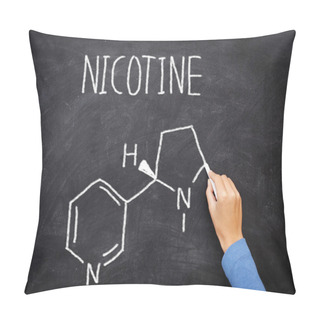Personality  Nicotine Molecule Chemical Structure On Blackboard Pillow Covers