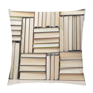 Personality  Stack Of Colorful Books. Education Background. Back To School. Copy Space For Text. Pillow Covers