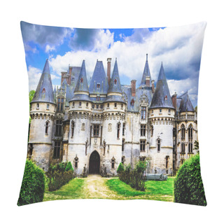 Personality  Elegant Chateau De Vigny,panoramic View,france. Pillow Covers