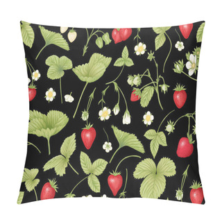 Personality  Strawberry. Ripe Berries. Seamless Pattern Pillow Covers