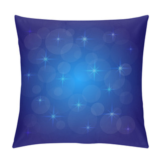 Personality  Vector Picture Of The Bokeh Effect With Stars On A Blue Background. Pillow Covers