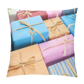 Personality  Wrapped And Colorful Presents With Bows  Pillow Covers
