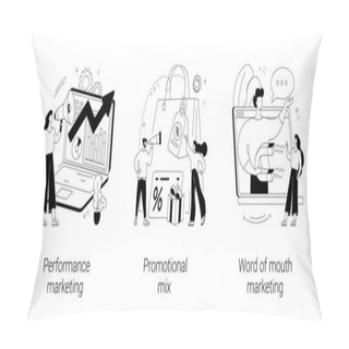 Personality  Promotion Strategy Abstract Concept Vector Illustrations. Pillow Covers