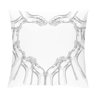 Personality  Hands Drawing Conceptual. Pillow Covers