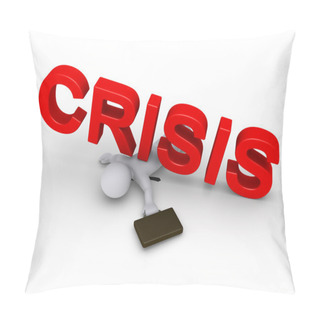 Personality  Businessman Crushed By Crisis Word Pillow Covers