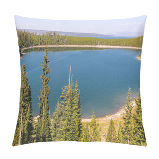 Personality  Yellowstone Lake And Yellowstone River In Yellowstone National Park In Wyoming Pillow Covers