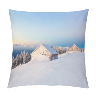 Personality  The Old Houses For Rest For Cold Winter Morning Pillow Covers