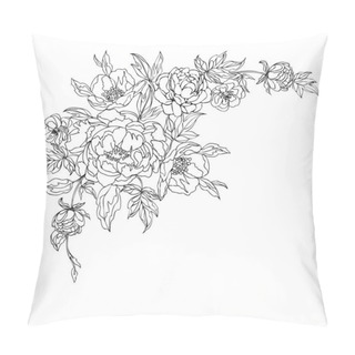 Personality  Decorative Composition Of Blooming Peonies For Arrangement A Greeting Cards. Vector Illustration Of Floral Bouquet. Pillow Covers