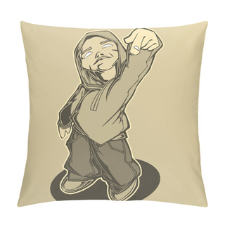Personality  Hip Hop Man. Vector Illustration. Pillow Covers