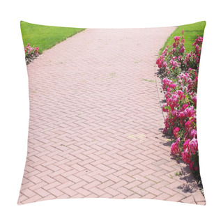 Personality  Stone Pathway In Garden, Brick Sidewalk Pillow Covers