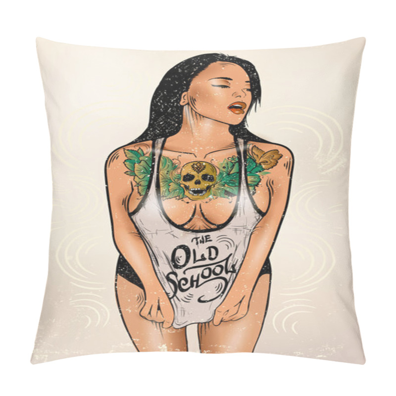 Personality  tattoo woman pillow covers