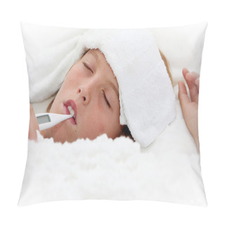 Personality  Sick Ill Child With Thermometer Pillow Covers