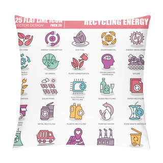Personality  Set Of Recycling Energy Icons  Pillow Covers