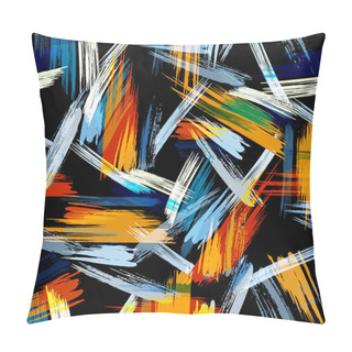 Personality  Bright Abstract Geometric Seamless Pattern In Graffiti Style Quality Illustration For Your Design Pillow Covers