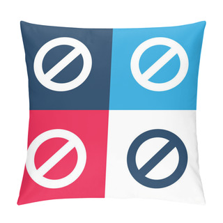 Personality  Block Blue And Red Four Color Minimal Icon Set Pillow Covers