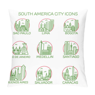 Personality  South America City Icons. Pillow Covers
