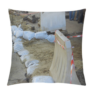 Personality  Protect From The Elements.The Wall Of Sandbags. Sandbags Wall, Protection, Flood Pillow Covers