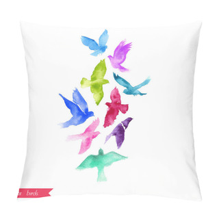 Personality  Flying Watercolor Birds Pillow Covers