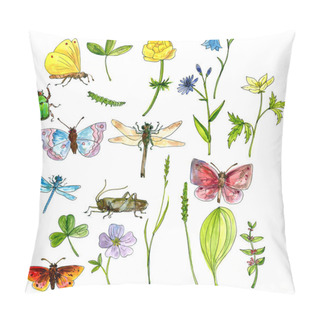 Personality  Big Set Of Meadow Objects Pillow Covers