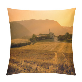 Personality  Beautiful Golden Cornfield At Sunset Pillow Covers