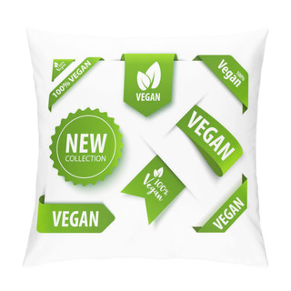 Personality  Vegan Foof Vector Labels.  Pillow Covers