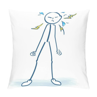 Personality  Stick Figures With Will And Aggression Pillow Covers