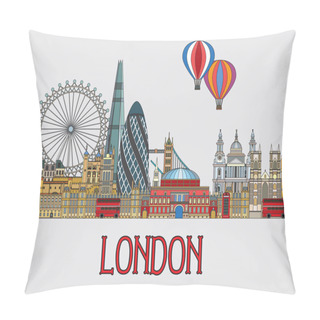 Personality  London Colorful Line Art 2 Pillow Covers