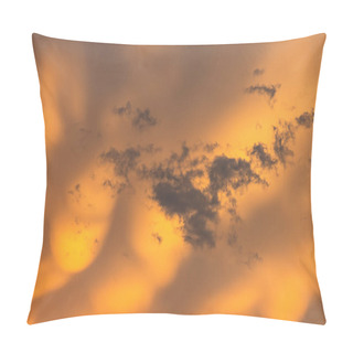 Personality  Spectacular Weather With Dramatic Yellow Clouds During A Thunderstorm At Sunset Pillow Covers