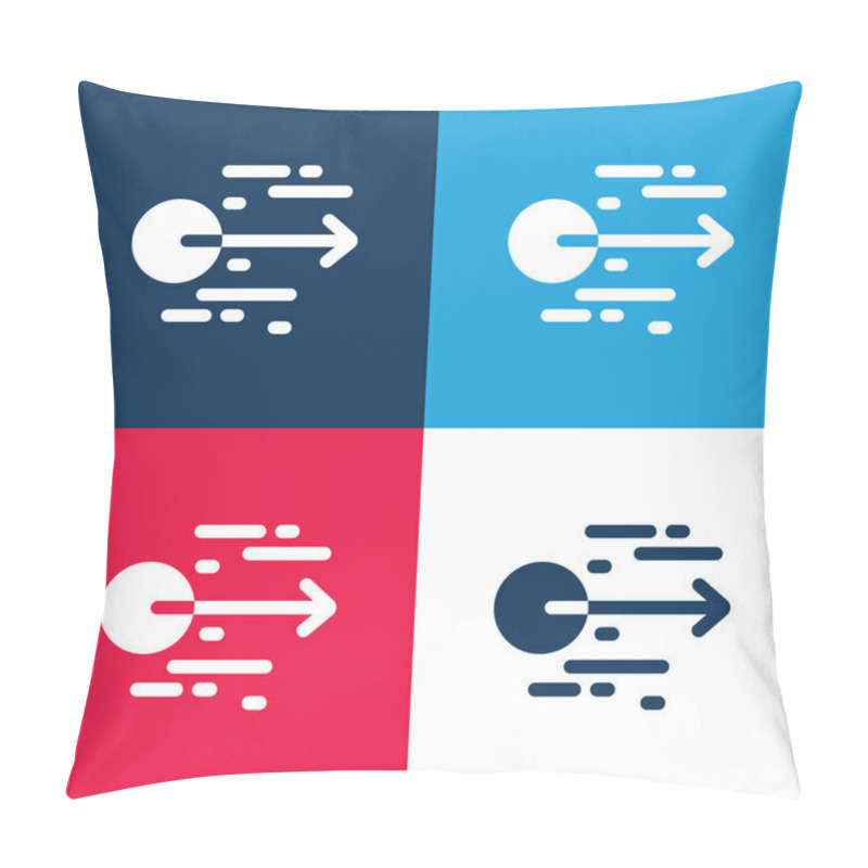 Personality  Acceleration blue and red four color minimal icon set pillow covers