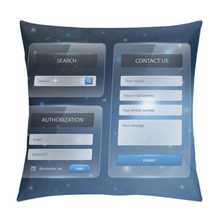 Personality  Web Site Design Template Navigation Elements With Icons Set: Navigation Menu Bars Pillow Covers