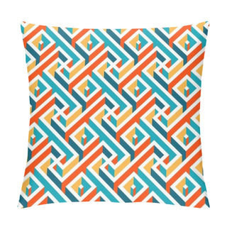 Personality  Multicolor Geometric Maze Seamless Pattern Pillow Covers