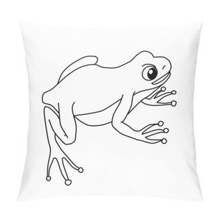 Personality  A Sitting Green Frog On A White Background Pillow Covers