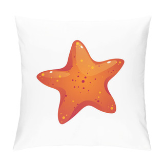 Personality  Vector Decorative Red Starfish Vector Illustration Isolated On White Marine Animal Sea Star Pillow Covers
