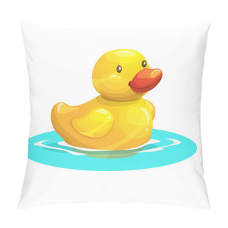 Personality  Cute Cartoon Yellow Rubber Duck. Vector Illustration. Pillow Covers