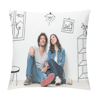 Personality  Happy Couple Dream New Home Pillow Covers