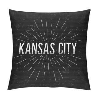 Personality  Abstract Creative Concept Vector Design Layout With Text - Kansas City. For Web And Mobile Icon Isolated On Background, Art Template, Retro Elements, Logos, Identity, Label, Badge, Ink, Tag, Old Card. Pillow Covers