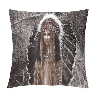 Personality  Indian Woman Hunter Pillow Covers