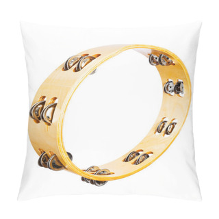 Personality  Wooden Tambourine On A White Background Pillow Covers
