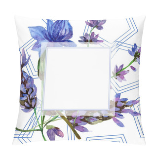Personality  Beautiful Purple Lavender Flowers Isolated On White. Watercolor Background Illustration. Watercolour Drawing Fashion Aquarelle. Frame Border Ornament. Pillow Covers