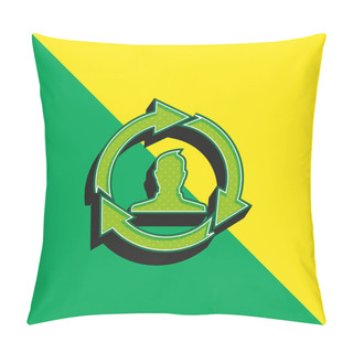 Personality  Affiliate Marketing Green And Yellow Modern 3d Vector Icon Logo Pillow Covers