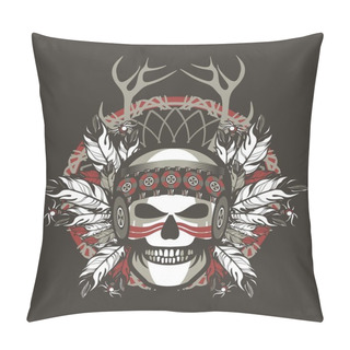 Personality  Indian Skull Chief Pillow Covers