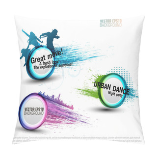 Personality  Set Grunge Color Speech Bubbles For Party. Vector Pillow Covers