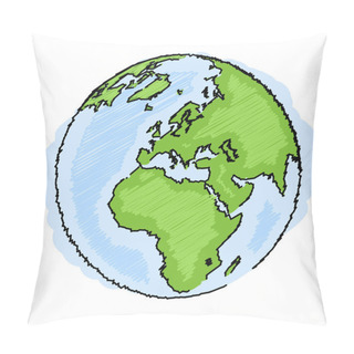 Personality  Scribble Green Earth Pillow Covers