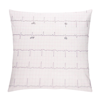 Personality  Selective Focus Of Electrocardiogram On Paper Pillow Covers