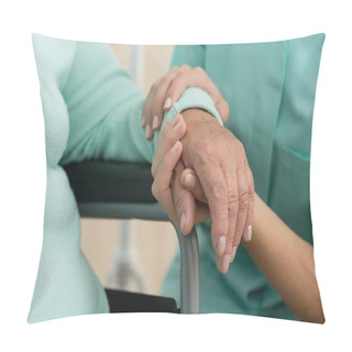 Personality  Nurse Supporting Old Woman Pillow Covers
