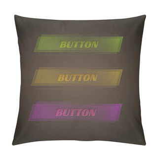 Personality  Set Of Three Vector Colorful Buttons Pillow Covers
