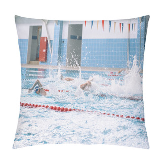 Personality  Competitions In The Pool. Children In The Pool Without A Face. Spray In The Pool. Swim For Speed. Pillow Covers