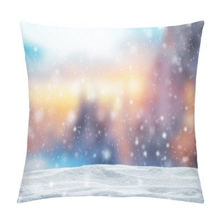 Personality  Winter Abstract Background With Snow Pile Pillow Covers